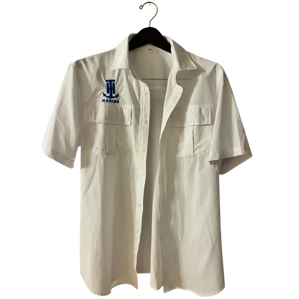 T-H‎ Marine Short Sleeve Vented Fishing Shirt White Large